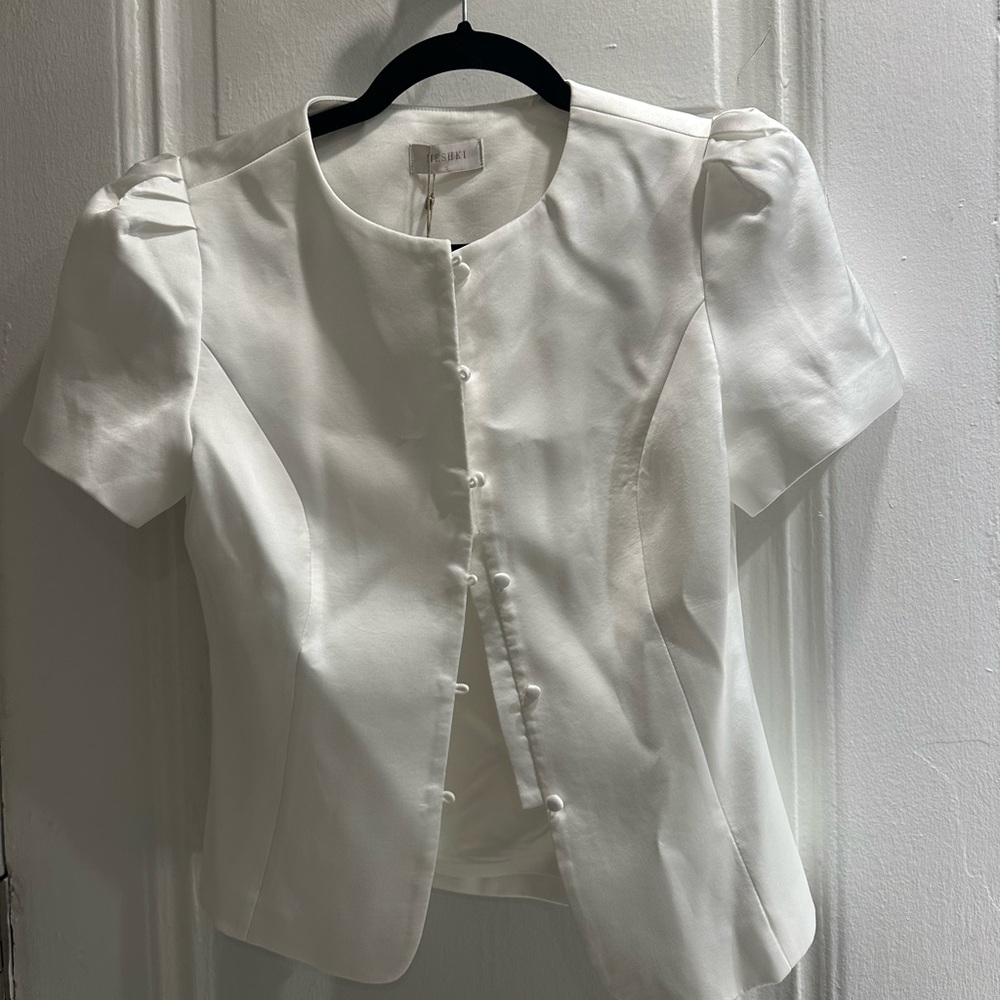 Meshki Ivory Button-Up Blouse